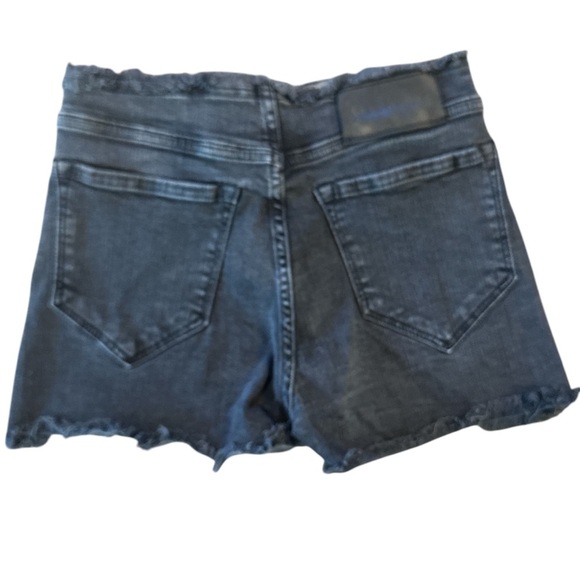 AllSaints Black Denim Midrise Fray Shorts Size 27 - Picture 6 of 8